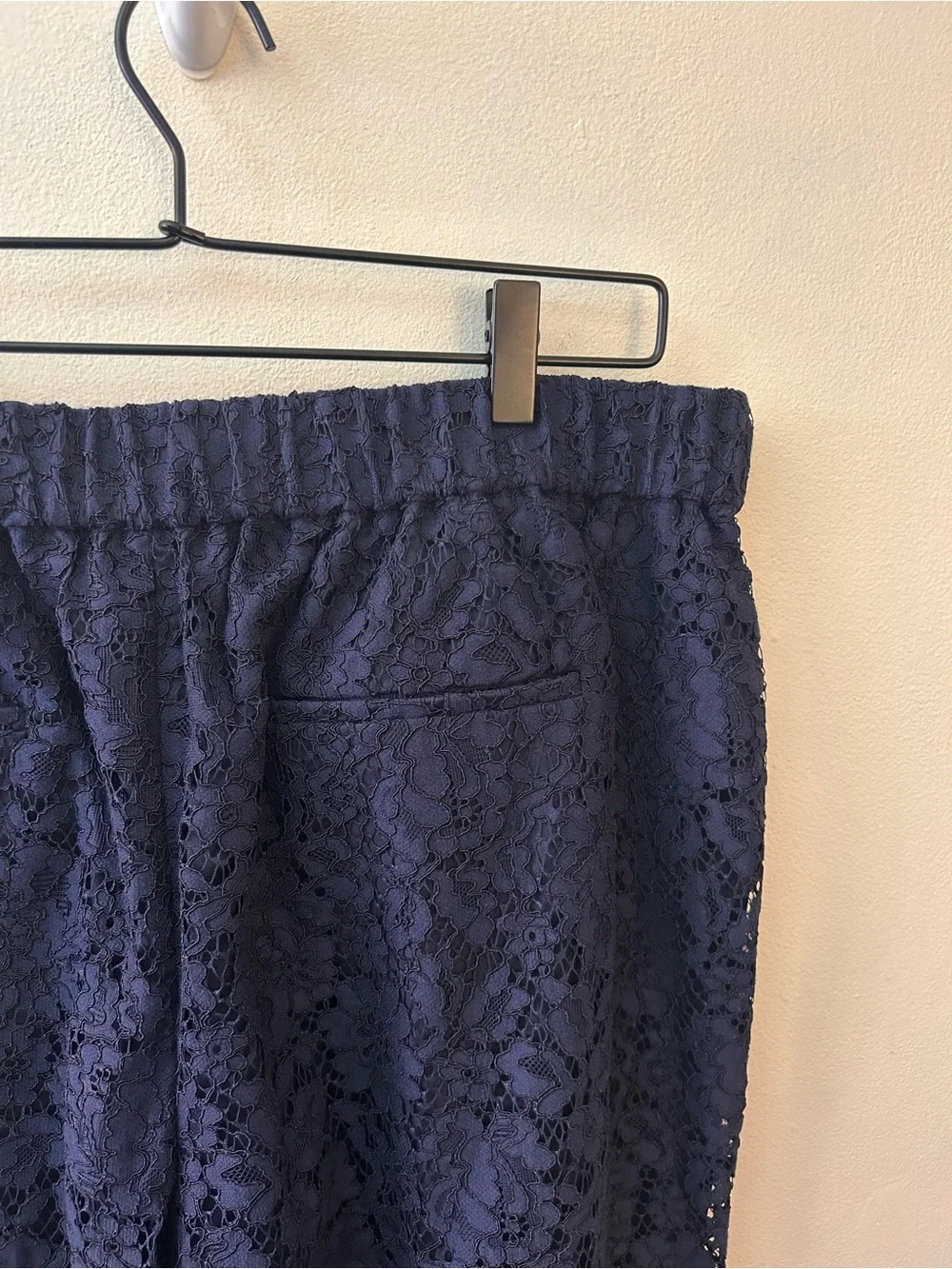 J. Crew Easy Pant in navy lace size 14